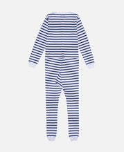 Load image into Gallery viewer, Waffle Border Henley Jumpsuit (Blue)
