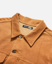 Load image into Gallery viewer, Corduroy Perforated Trucker Jacket (Brown)
