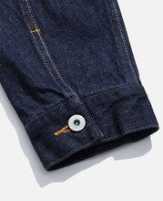 Load image into Gallery viewer, Chinoise Denim Trucker Jacket (Blue)
